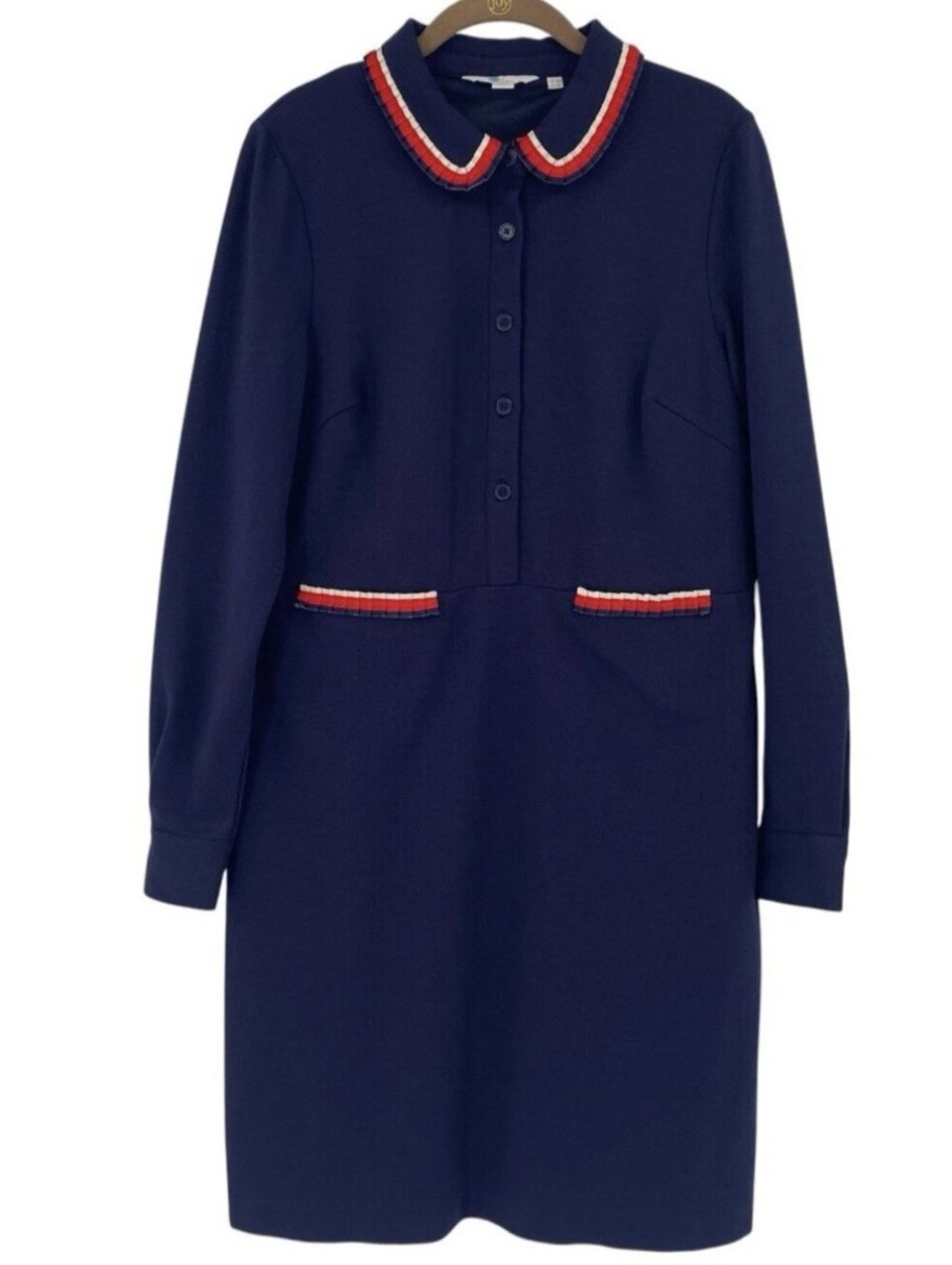 Boden Amber Ponte Dress Navy Blue Size 6R | Classic Workwear Sheath